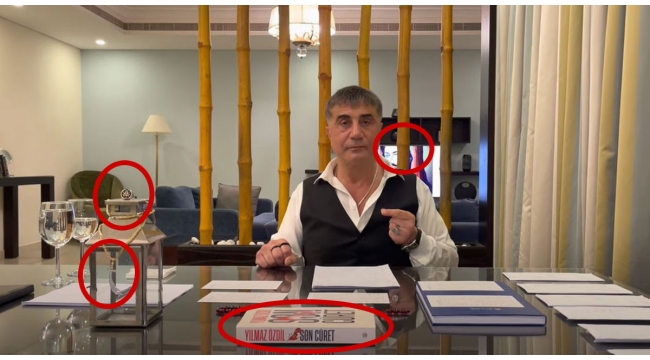 Sedat Peker'in masasında bu sefer Yılmaz Özdil'in kitabı vardı. Masadaki fenerden yere düşen yüzüğün sırrı