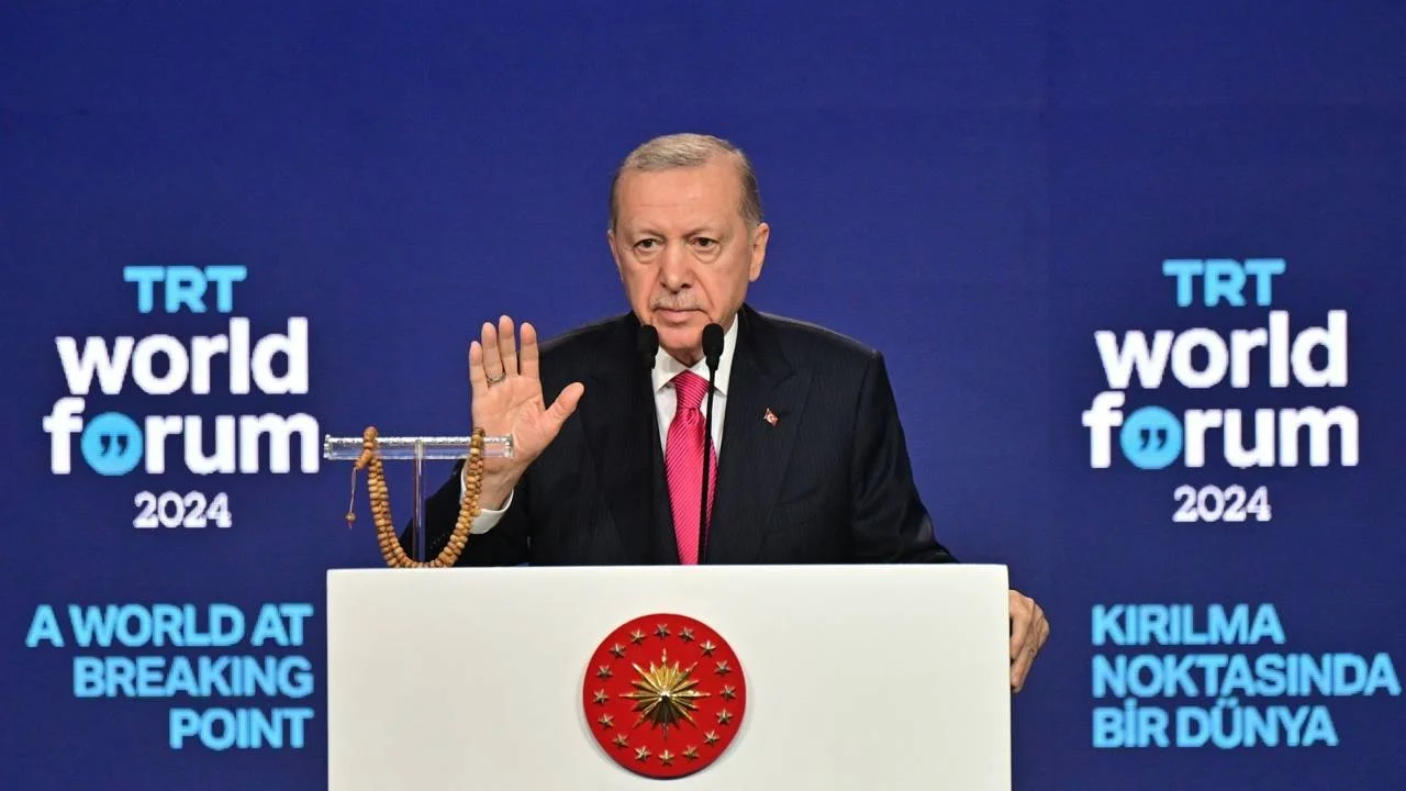 TRT World Forum'da Erdoğan'a İsrail protestosu